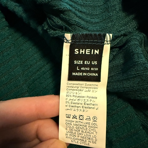 NWOT SHEIN Hunter Forest Green Ribbed maternity nursing sweater -L - Picture 6 of 6